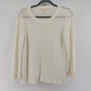 Eileen Fisher Cotton Polyamide Linen Blend Crew Neck Boxy Sweater